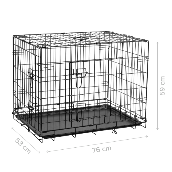 Metalowa klatka dla psa, kojec, rozmiar L 76x53x59 cm , REBEL ANIMALS