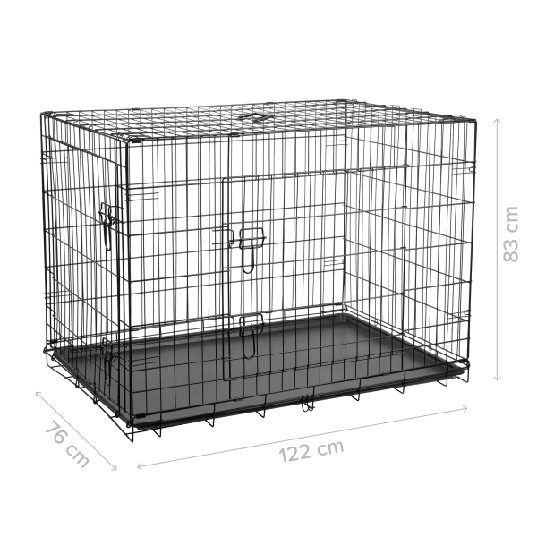 Metalowa klatka dla psa, kojec, rozmiar XXXL 122x76x83 cm , REBEL ANIMALS