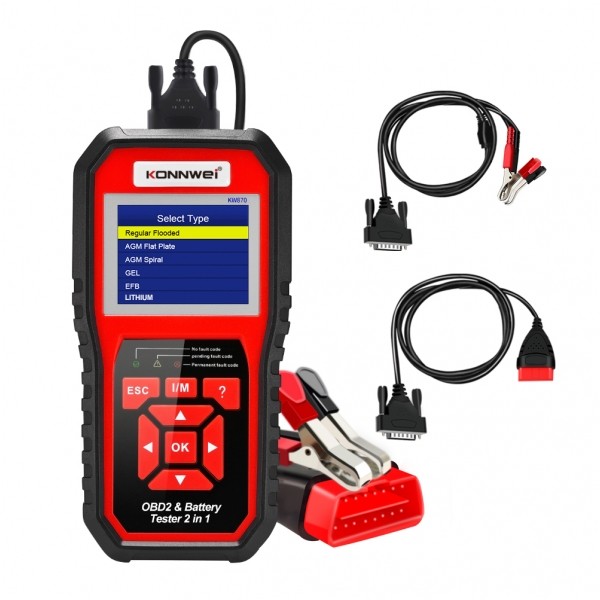 Miernik diagnostyczny, skaner OBD2, tester baterii Konnwei KW870