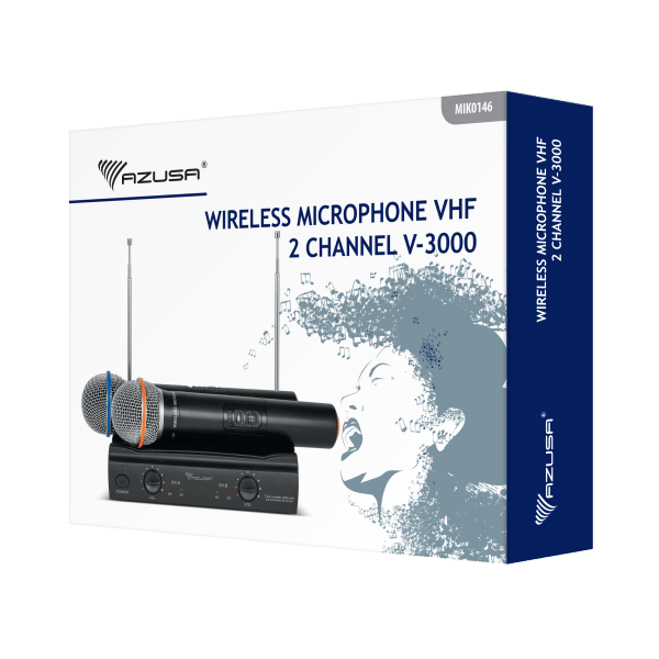 Mikrofon bezprzewodowy Azusa 2 kanały VHF V3000