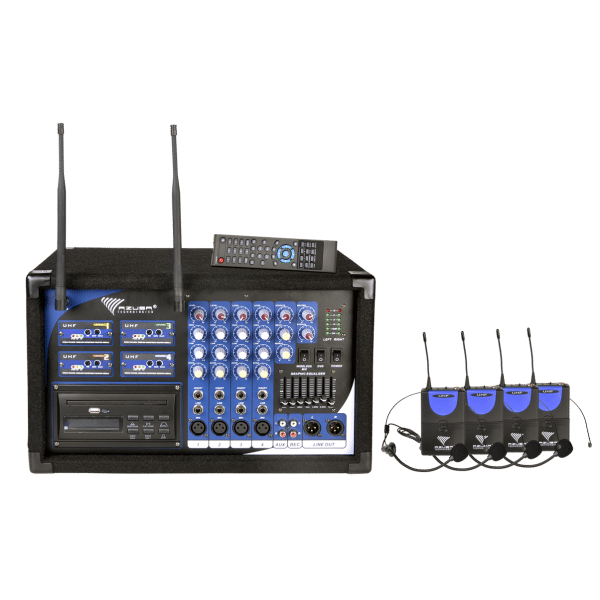 Mikrofon PA-180 UHF 4 kanały (4 mikrofony nagłowne)