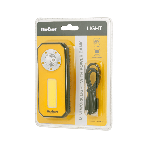 Mini akumulatorowa lampa warsztatowa (3W COB + 3W LED)