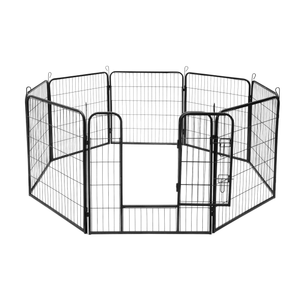 Modułowy kojec dla psa, stalowa zagroda, rozmiar L, 8 paneli 80x80 cm , REBEL ANIMALS