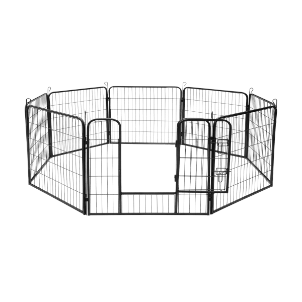 Modułowy kojec dla psa, stalowa zagroda, rozmiar S, 8 paneli 80x60 cm , REBEL ANIMALS