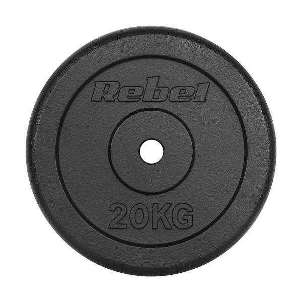 Obciążenie żeliwne 20kg, otwór 31mm, talerz klasyczny, REBEL ACTIVE