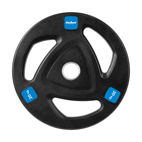 Obciążenie żeliwne olimpijskie gumowane 20kg, otwór 51mm , REBEL ACTIVE