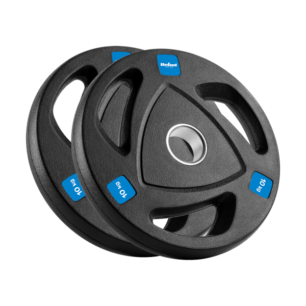 Obciążenie żeliwne olimpijskie gumowane zestaw 2x10kg, otwór 51mm , REBEL ACTIVE