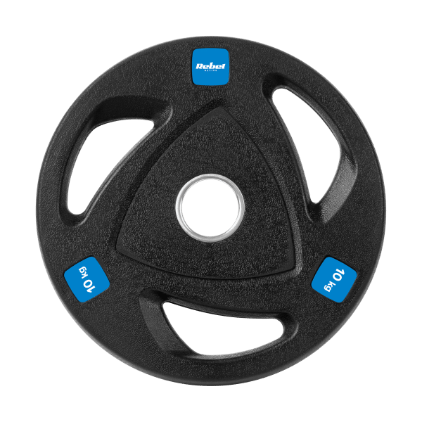 Obciążenie żeliwne olimpijskie gumowane zestaw 2x10kg, otwór 51mm , REBEL ACTIVE