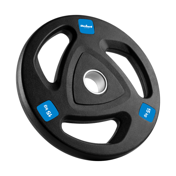 Obciążenie żeliwne olimpijskie gumowane zestaw 2x15kg, otwór 51mm , REBEL ACTIVE