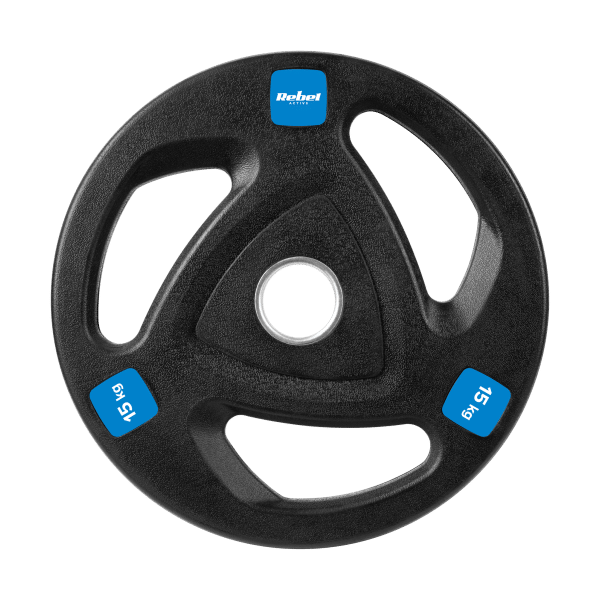 Obciążenie żeliwne olimpijskie gumowane zestaw 2x15kg, otwór 51mm , REBEL ACTIVE