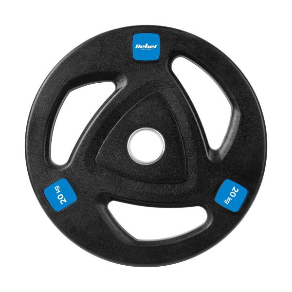 Obciążenie żeliwne olimpijskie gumowane zestaw 2x20kg, otwór 51mm , REBEL ACTIVE