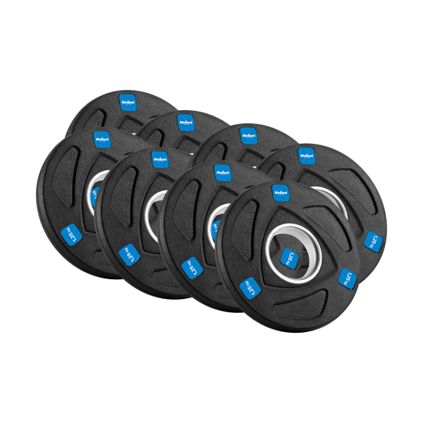 Obciążenie żeliwne olimpijskie gumowane zestaw 30kg ( 8x1.25kg + 4x2.5kg + 2x5kg ), otwór 51mm , REBEL ACTIVE
