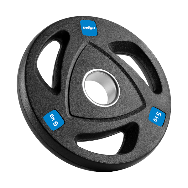 Obciążenie żeliwne olimpijskie gumowane zestaw 30kg ( 8x1.25kg + 4x2.5kg + 2x5kg ), otwór 51mm , REBEL ACTIVE