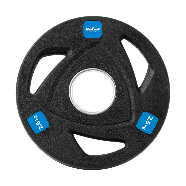 Obciążenie żeliwne olimpijskie gumowane zestaw 30kg ( 8x1.25kg + 4x2.5kg + 2x5kg ), otwór 51mm , REBEL ACTIVE