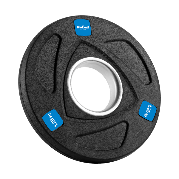 Obciążenie żeliwne olimpijskie gumowane zestaw 30kg ( 8x1.25kg + 4x2.5kg + 2x5kg ), otwór 51mm , REBEL ACTIVE