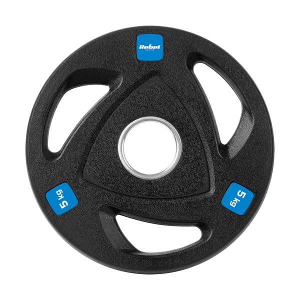 Obciążenie żeliwne olimpijskie gumowane zestaw 30kg ( 8x1.25kg + 4x2.5kg + 2x5kg ), otwór 51mm , REBEL ACTIVE