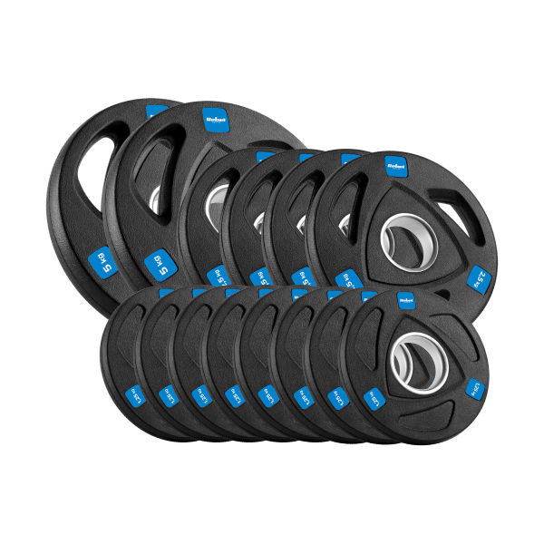 Obciążenie żeliwne olimpijskie gumowane zestaw 30kg ( 8x1.25kg + 4x2.5kg + 2x5kg ), otwór 51mm , REBEL ACTIVE