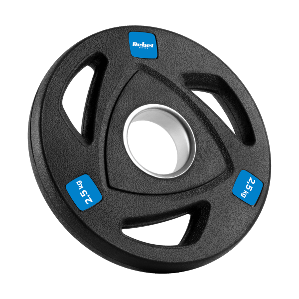 Obciążenie żeliwne olimpijskie gumowane zestaw 30kg ( 8x1.25kg + 4x2.5kg + 2x5kg ), otwór 51mm , REBEL ACTIVE