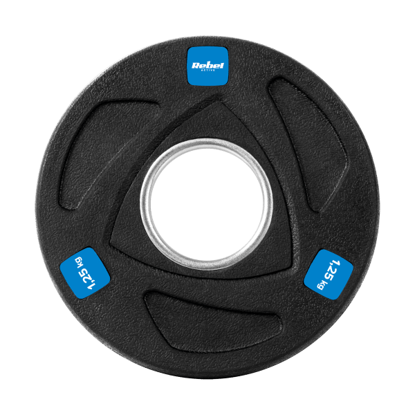 Obciążenie żeliwne olimpijskie gumowane zestaw 4x1.25kg, otwór 51mm , REBEL ACTIVE