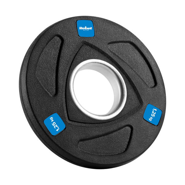 Obciążenie żeliwne olimpijskie gumowane zestaw 4x1.25kg, otwór 51mm , REBEL ACTIVE