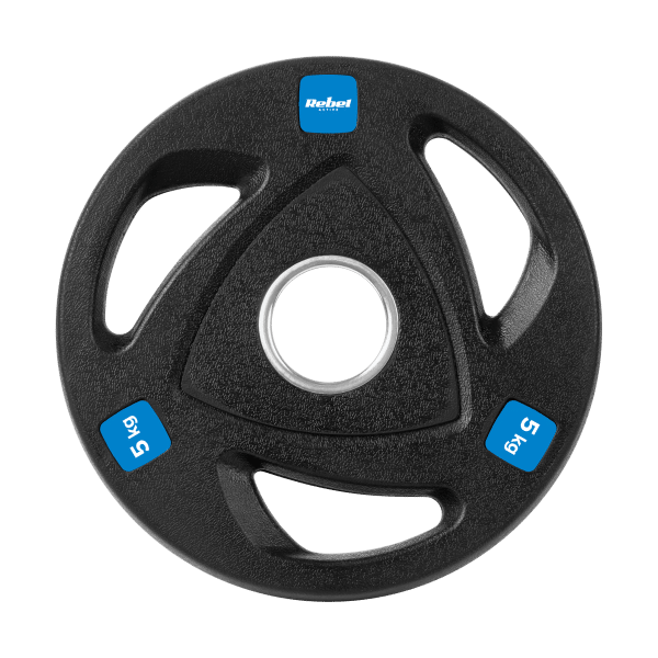 Obciążenie żeliwne olimpijskie gumowane zestaw 4x5kg, otwór 51mm , REBEL ACTIVE