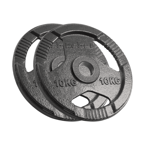 Obciążenie żeliwne olimpijskie zestaw 2x10kg, otwór 51mm, talerz z uchwytami, REBEL ACTIVE