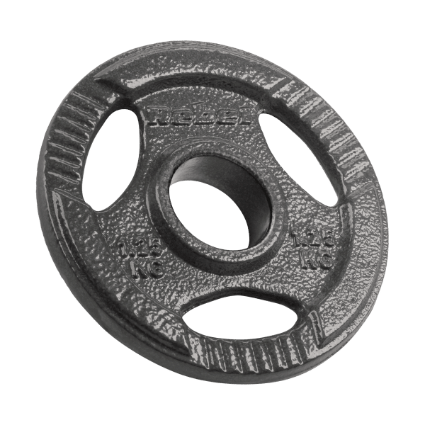 Obciążenie żeliwne olimpijskie zestaw 4x1.25kg, otwór 51mm, talerz z uchwytami, REBEL ACTIVE
