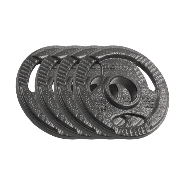 Obciążenie żeliwne olimpijskie zestaw 4x1.25kg, otwór 51mm, talerz z uchwytami, REBEL ACTIVE