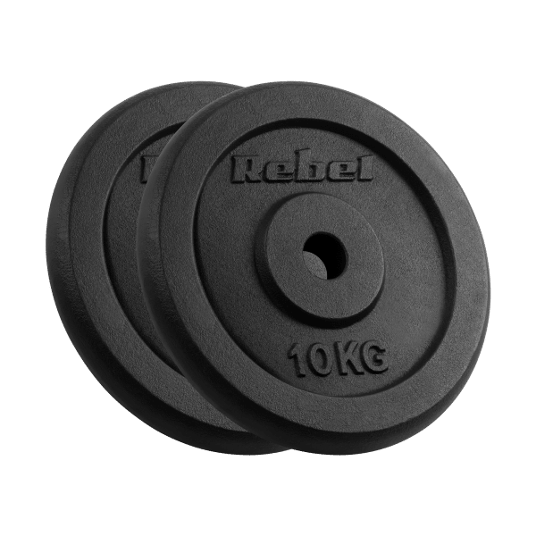 Obciążenie żeliwne zestaw 2x10kg, otwór 31mm, talerz klasyczny, REBEL ACTIVE