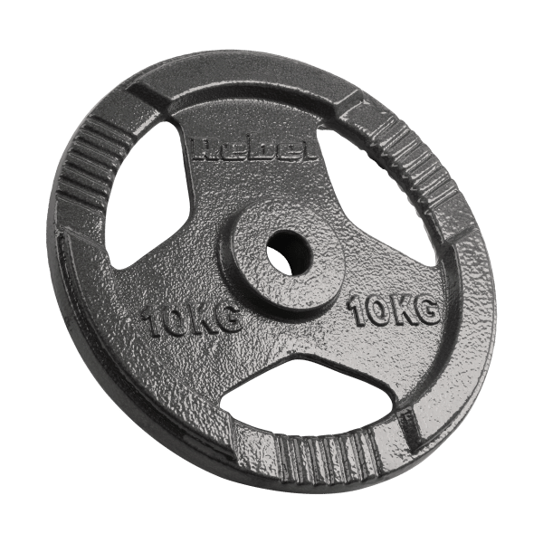 Obciążenie żeliwne zestaw 2x10kg, otwór 31mm, talerz z uchwytami, REBEL ACTIVE