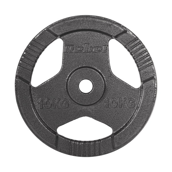 Obciążenie żeliwne zestaw 2x10kg, otwór 31mm, talerz z uchwytami, REBEL ACTIVE