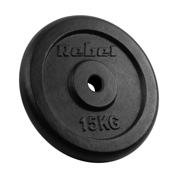 Obciążenie żeliwne zestaw 2x15kg, otwór 31mm, talerz klasyczny, REBEL ACTIVE