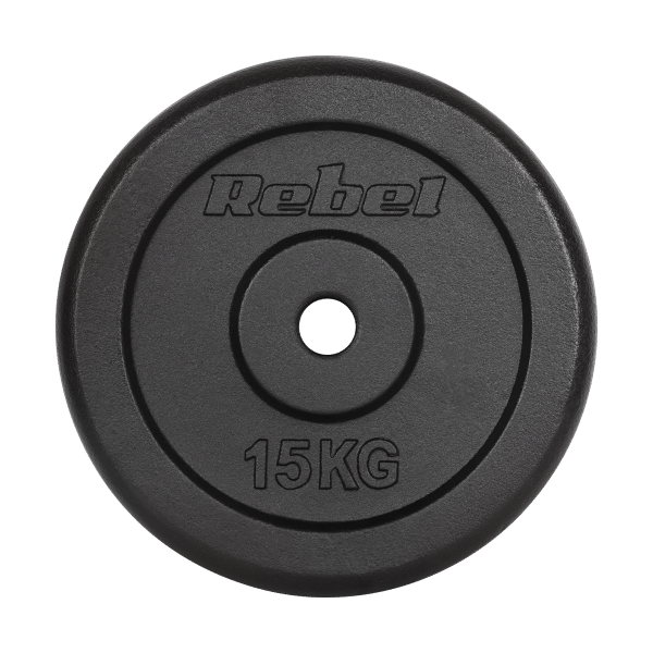 Obciążenie żeliwne zestaw 2x15kg, otwór 31mm, talerz klasyczny, REBEL ACTIVE