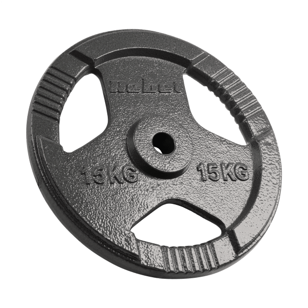 Obciążenie żeliwne zestaw 2x15kg, otwór 31mm, talerz z uchwytami, REBEL ACTIVE