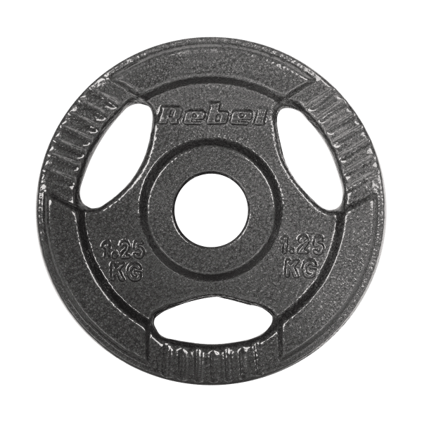 Obciążenie żeliwne zestaw 4x1.25kg, otwór 31mm, talerz z uchwytami, REBEL ACTIVE