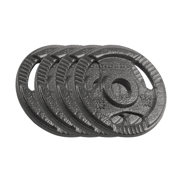 Obciążenie żeliwne zestaw 4x1.25kg, otwór 31mm, talerz z uchwytami, REBEL ACTIVE