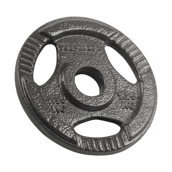 Obciążenie żeliwne zestaw 4x1.25kg, otwór 31mm, talerz z uchwytami, REBEL ACTIVE
