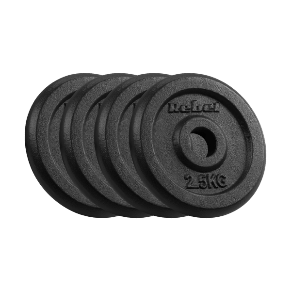 Obciążenie żeliwne zestaw 4x2.5kg, otwór 31mm, talerz klasyczny, REBEL ACTIVE