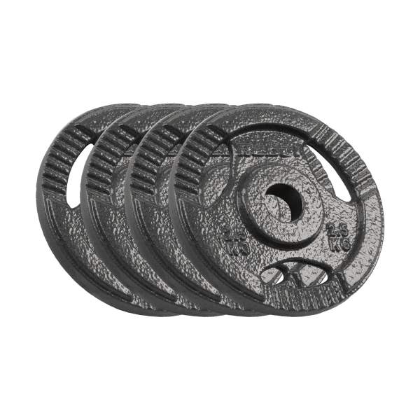 Obciążenie żeliwne zestaw 4x2.5kg, otwór 31mm, talerz z uchwytami, REBEL ACTIVE