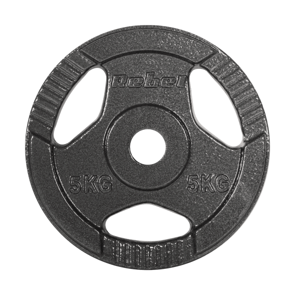 Obciążenie żeliwne zestaw 4x5kg, otwór 31mm, talerz z uchwytami, REBEL ACTIVE