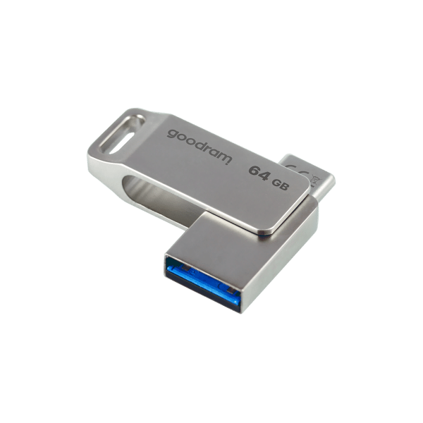 Pendrive Goodram USB + USB C 64GB srebrny