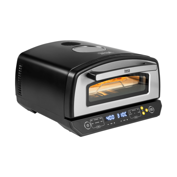 Piec do pizzy SUPREME ELITE 2200 W, 450 stopni, dwie grzałki, okno, LED, 33 cm, różne programy pieczenia