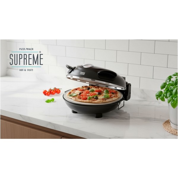 Piec do pizzy TEESA SUPREME, 1200 W, 32 cm , okienko , wyjmowany kamień