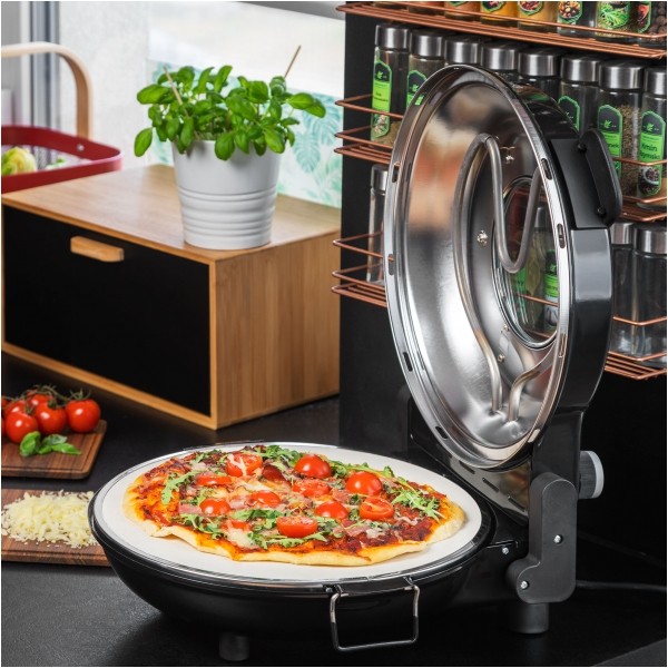 Piec do pizzy TEESA SUPREME, 1200 W, 32 cm , okienko , wyjmowany kamień