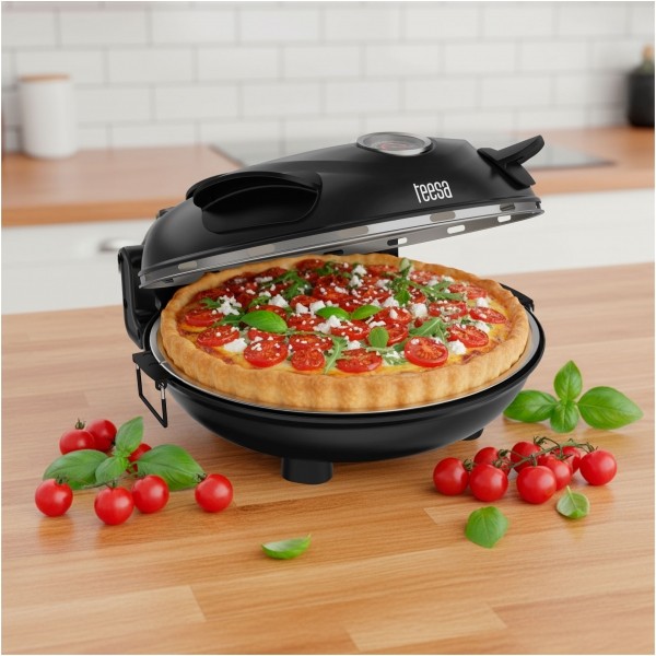 Piec do pizzy TEESA SUPREME, 1200 W, 32 cm , okienko , wyjmowany kamień