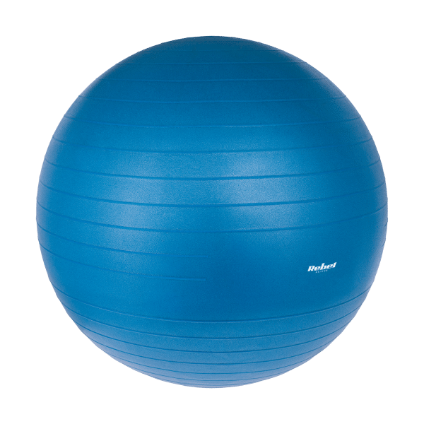 Piłka gimnastyczna rehabilitacyjna 75cm z pompką ręczną, kolor niebieski , REBEL ACTIVE