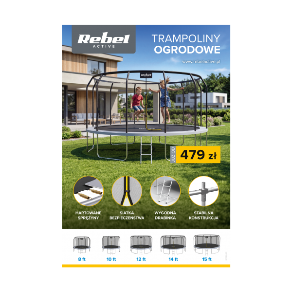 Plakat Rebel Active - Trampoliny ogrodowe