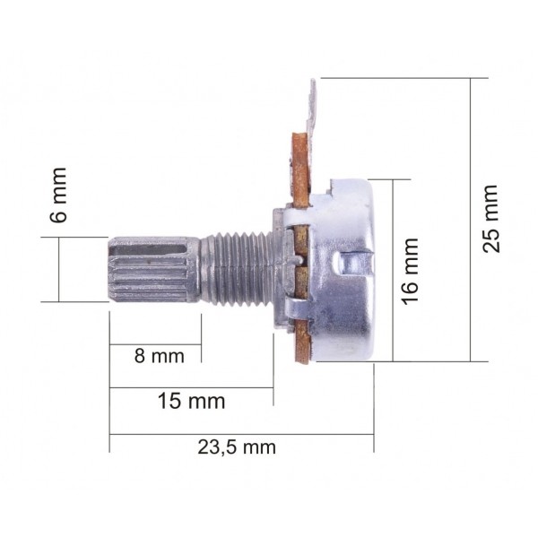 POTENCJOMETR B 0.5K LINIOWY