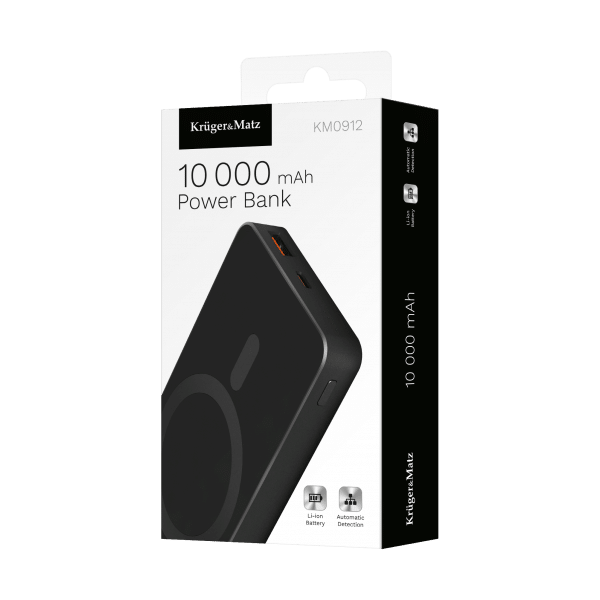 POWERBANK indukcyjny Kruger&Matz 10000 mAh magnetyczny czarny