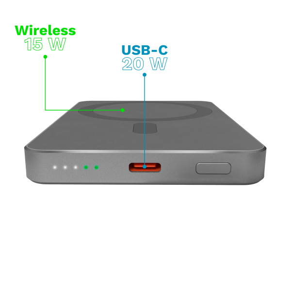 POWERBANK indukcyjny Kruger&Matz 5000 mAh magnetyczny szary